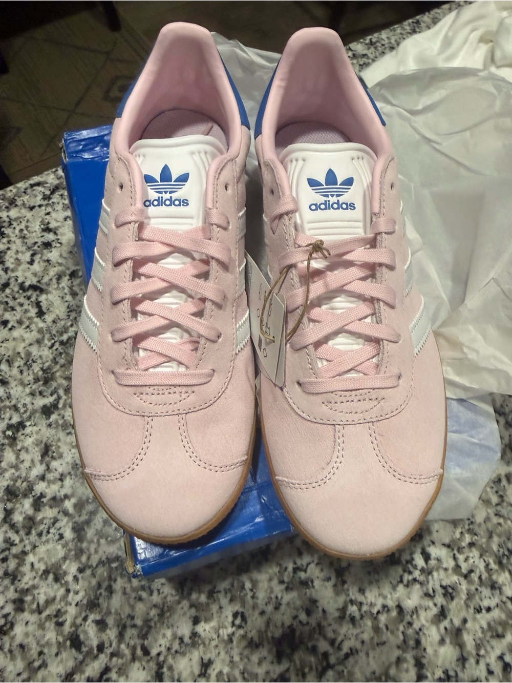 adidas Pink Suede Retro Runner with White Stripes